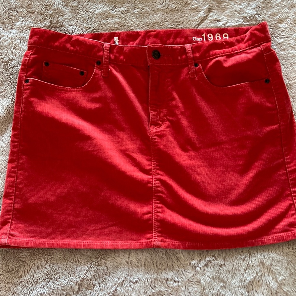 Gap, orange corduroy mini skirt